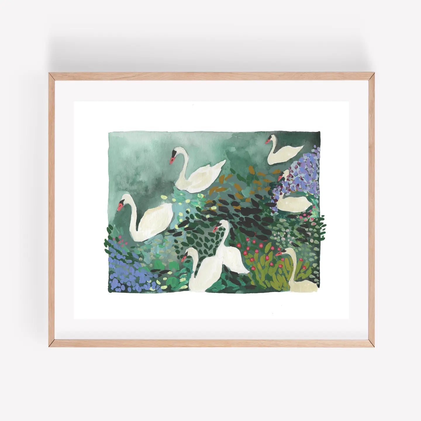 Seven Swans - Original Art Print