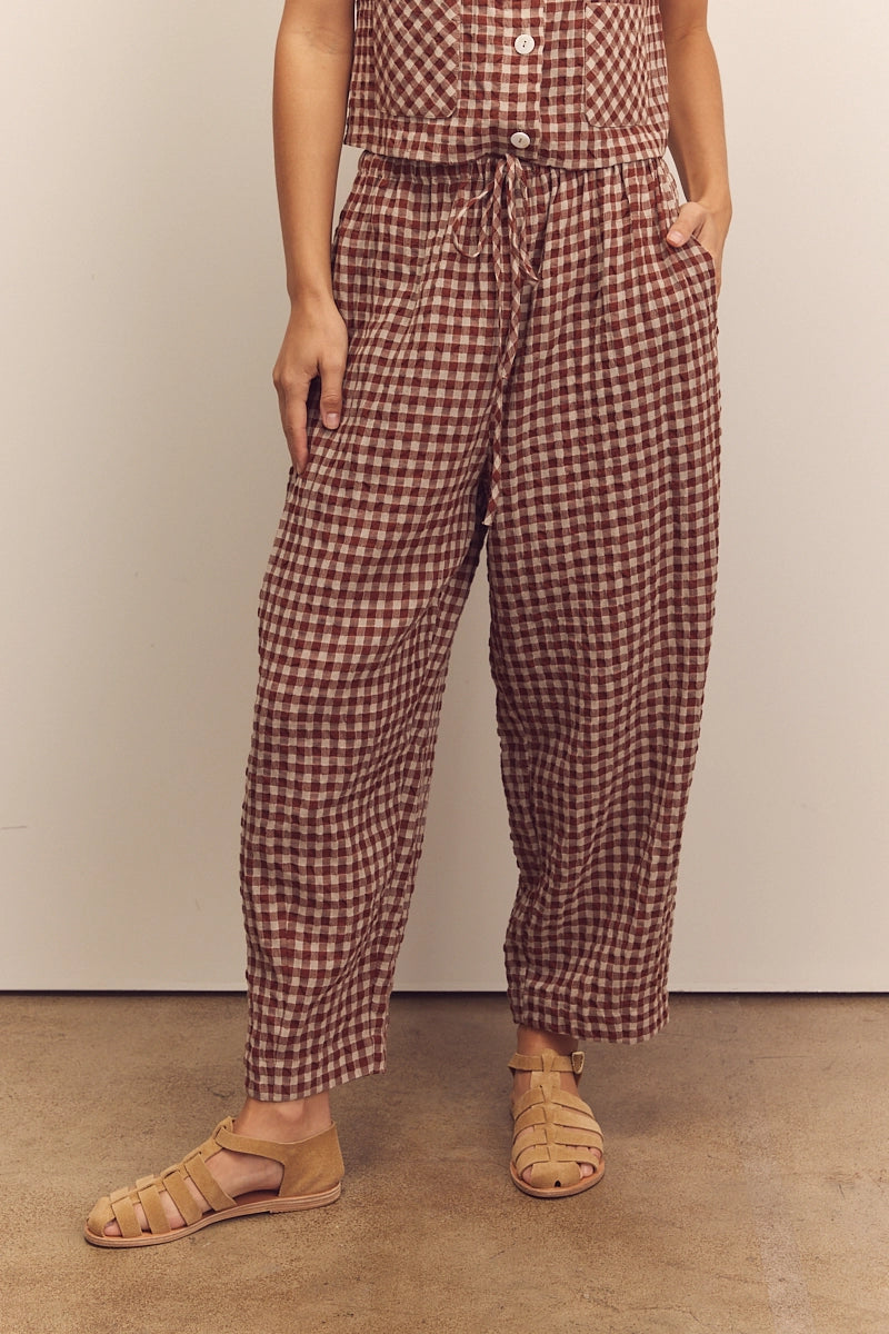 Gingham Easy Pants
