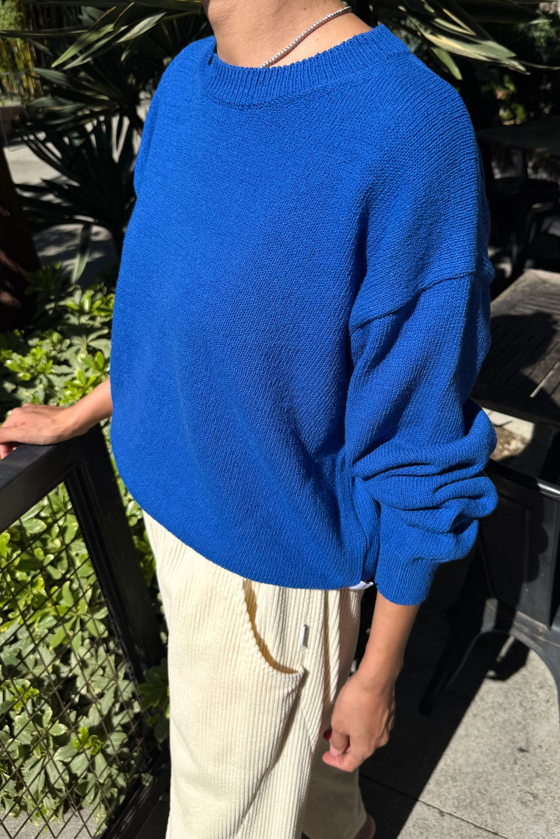 Milo Cotton Sweater | Cobalt