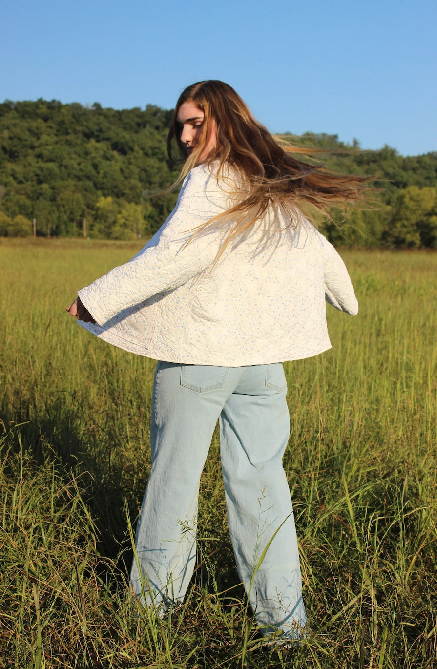 Cropped Quilt Coat - Pine Burr