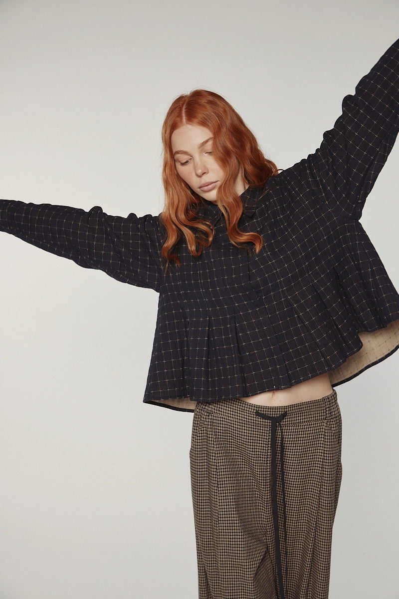 Cotton Pleated Blouse