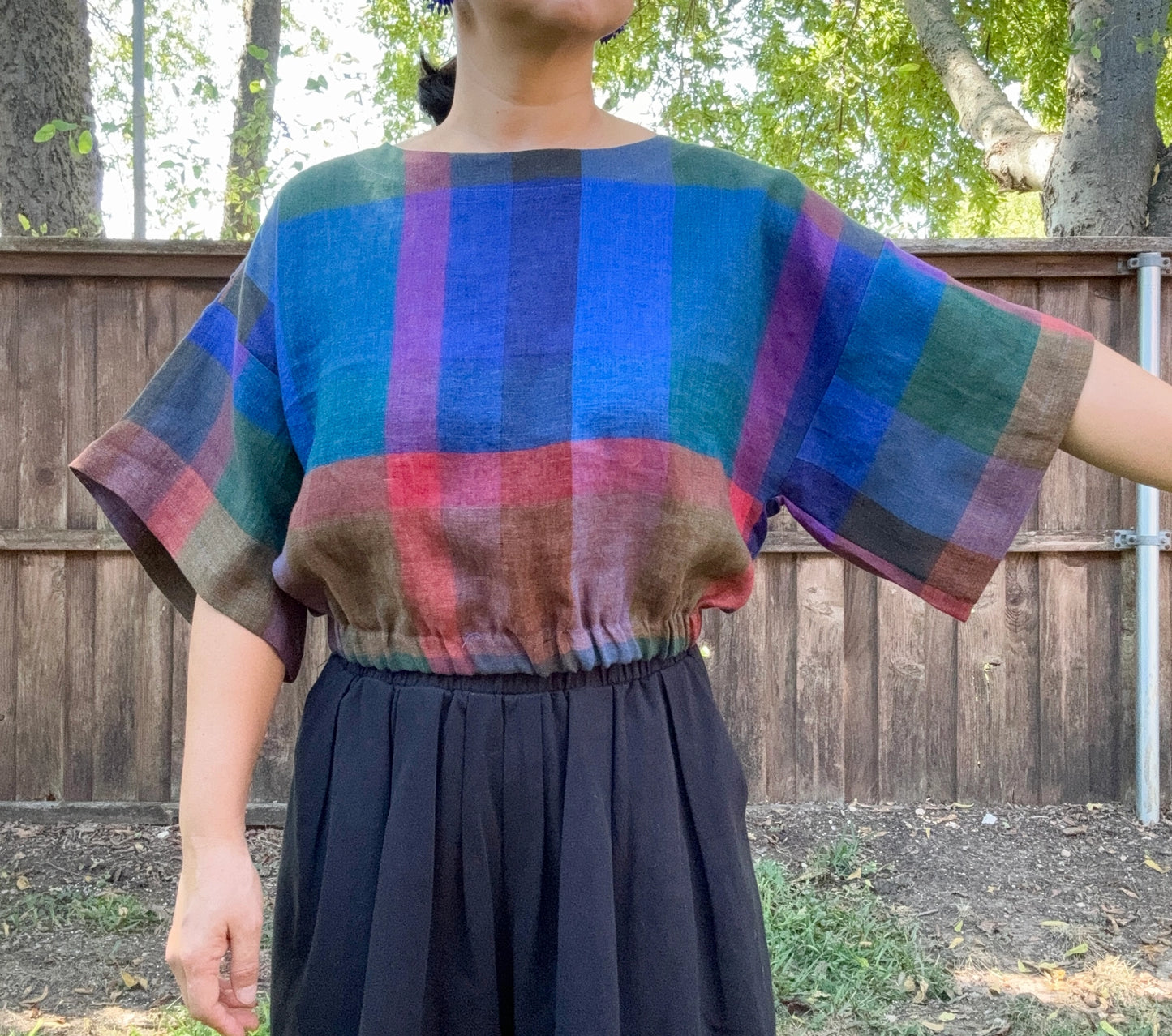 Madras Linen Top