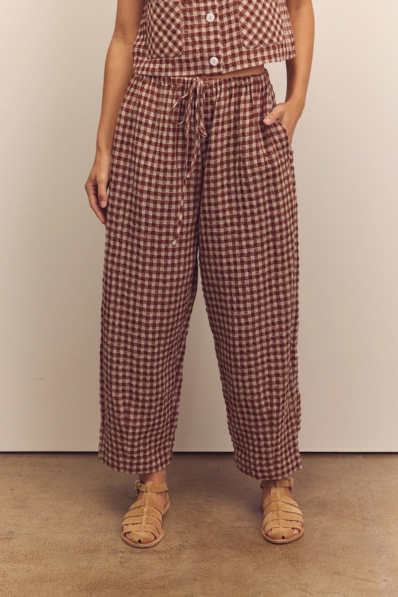 Gingham Easy Pants