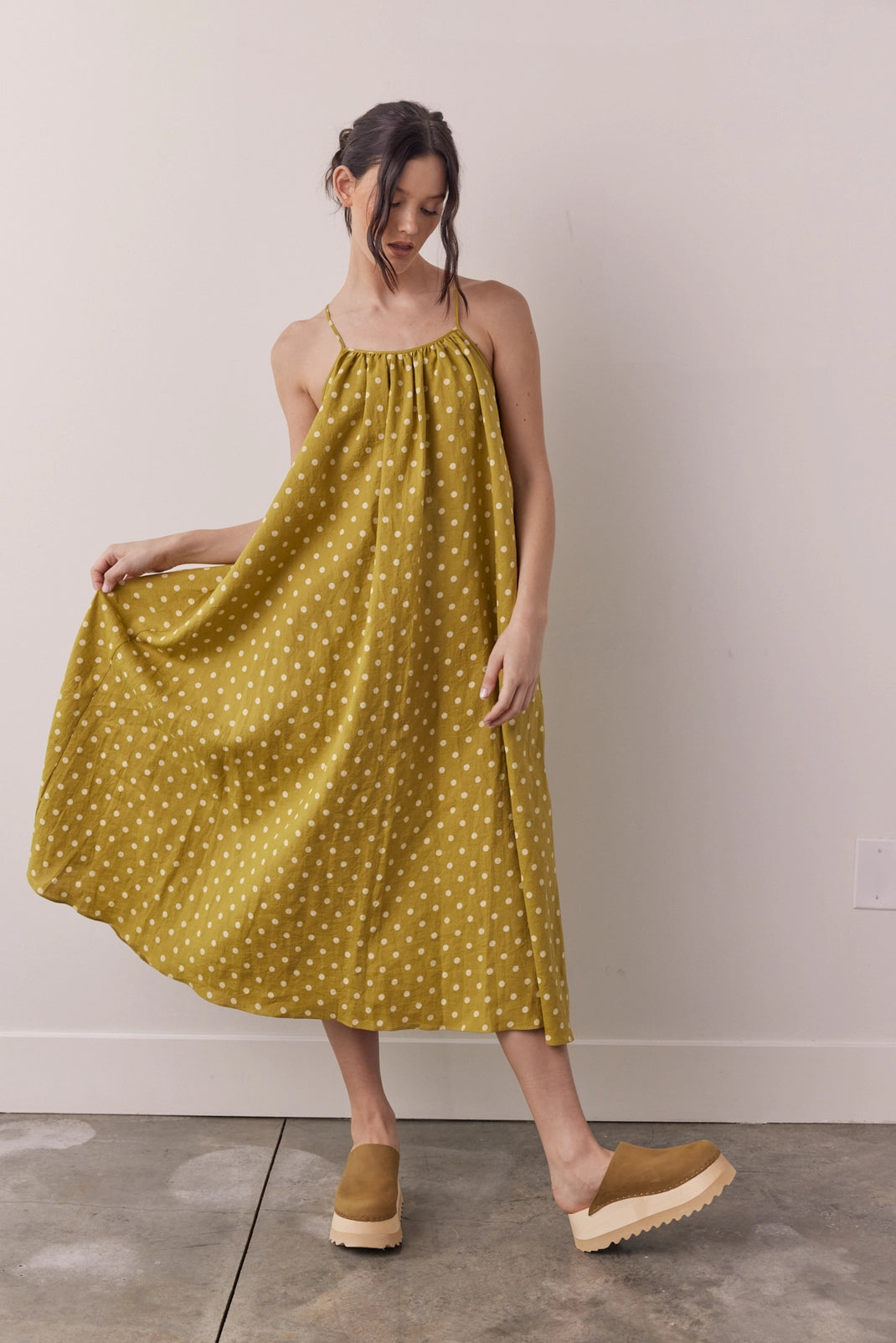 Linen Polkadot Sundress