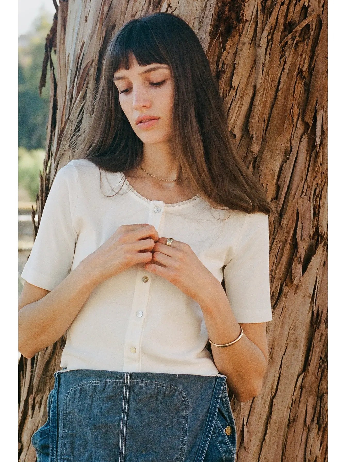 Short Sleeve Organic Cardi | Ivory