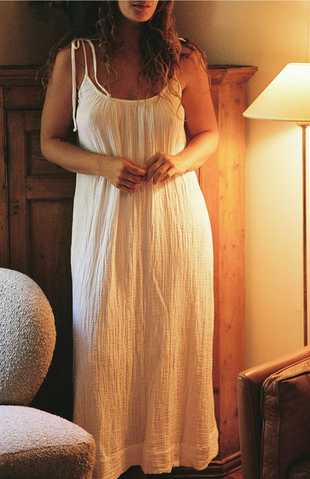 Organic Gauze Dress - Ivory