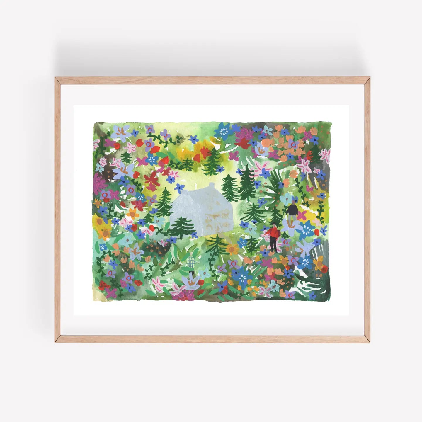 House in Wildflower Forest - Original Art Print