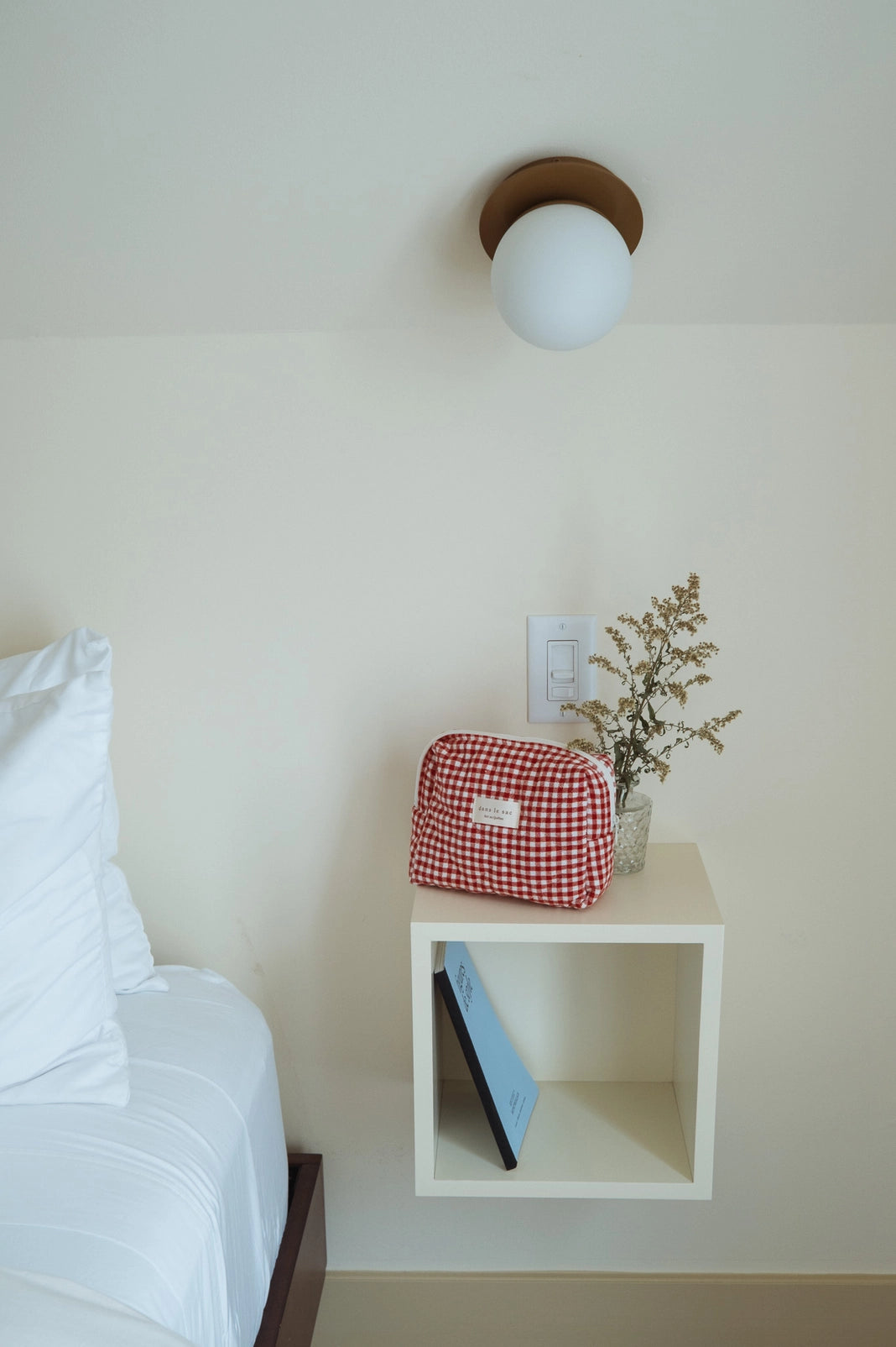 Organic Cotton Quilted Pouch - Gingham