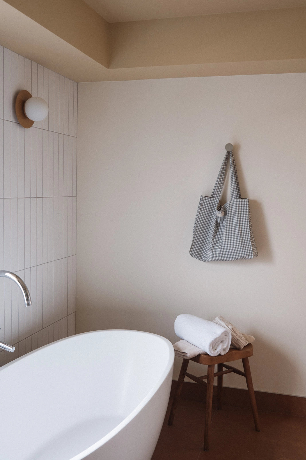 Organic Cotton Gingham Tote - Sage