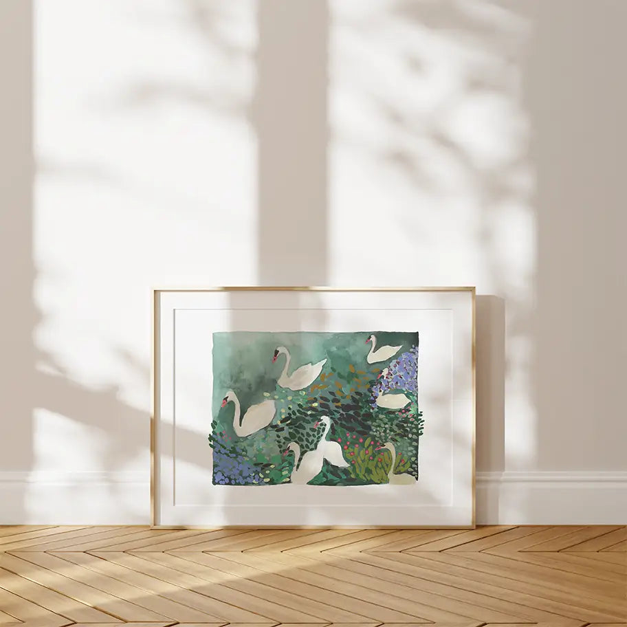 Seven Swans - Original Art Print