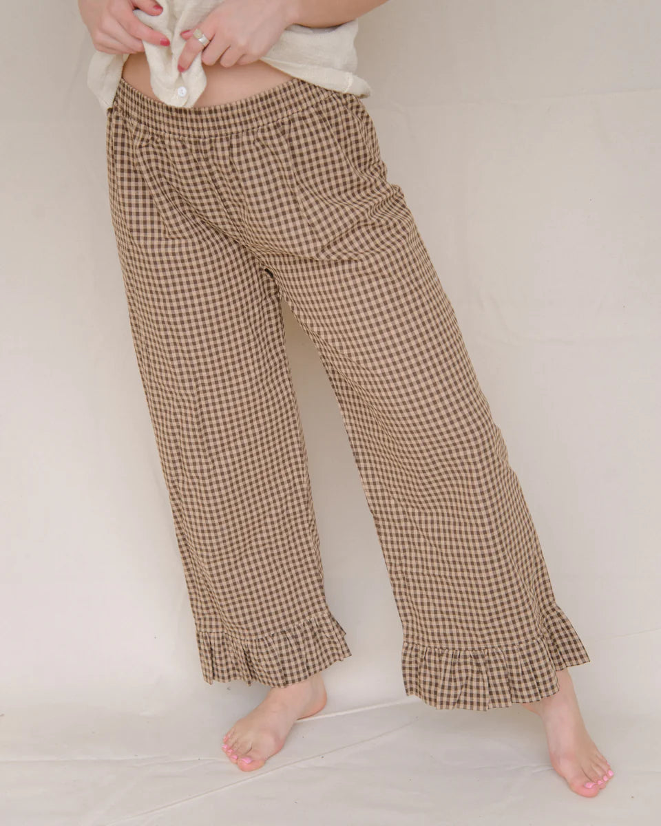 The Boxer Pant - Brown Gingham