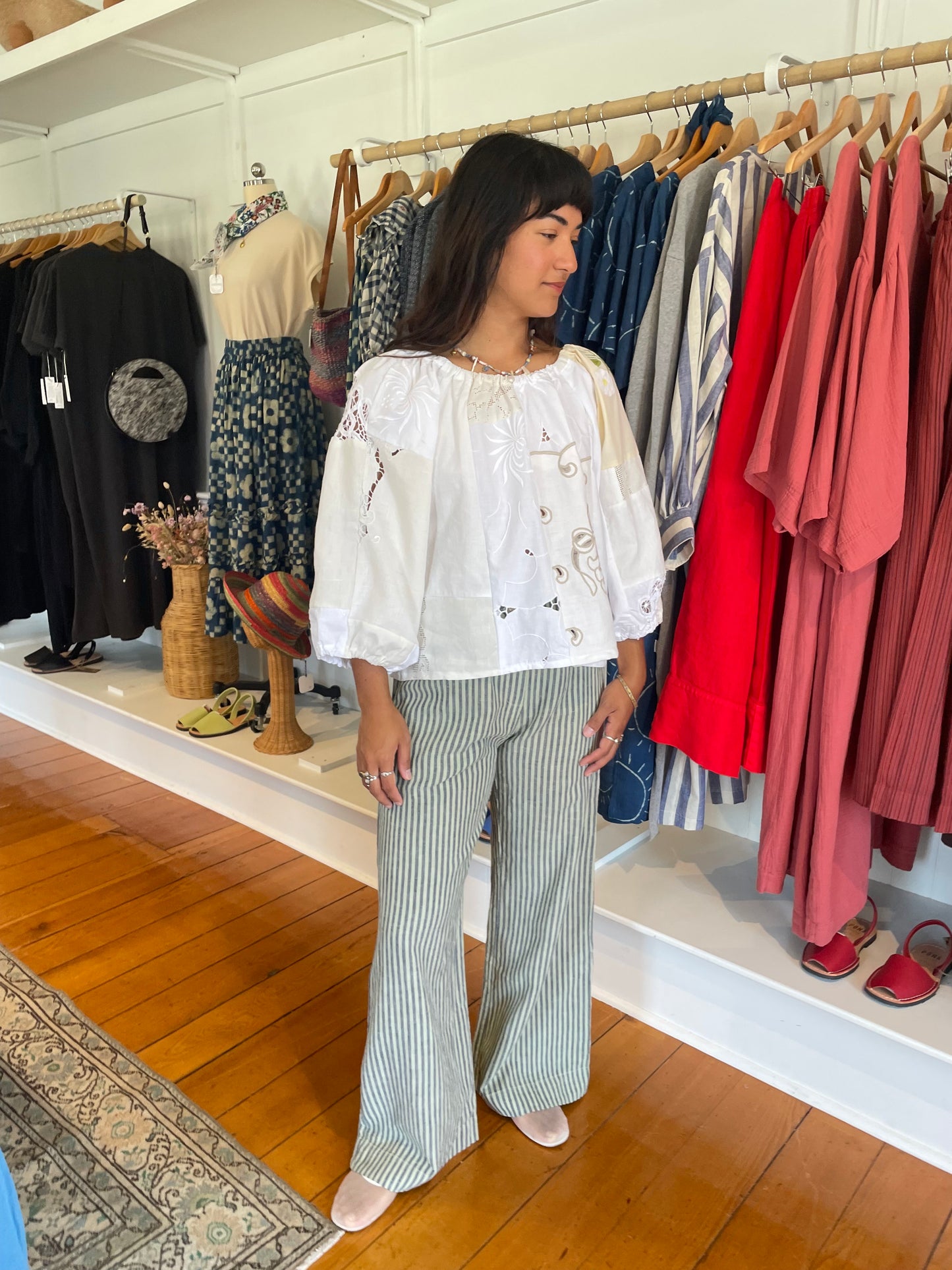 Linen Patchwork Top - Antique Gold