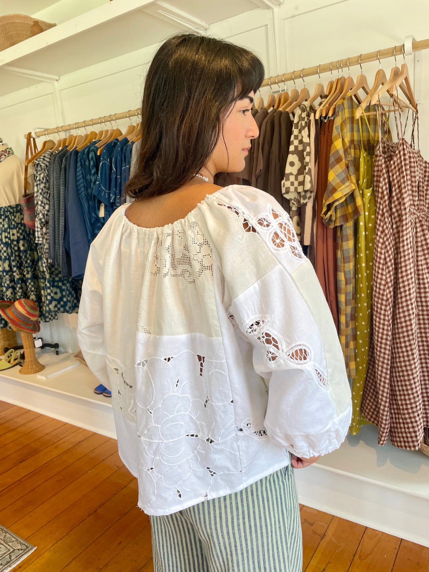Linen Patchwork Top - Antique Gold