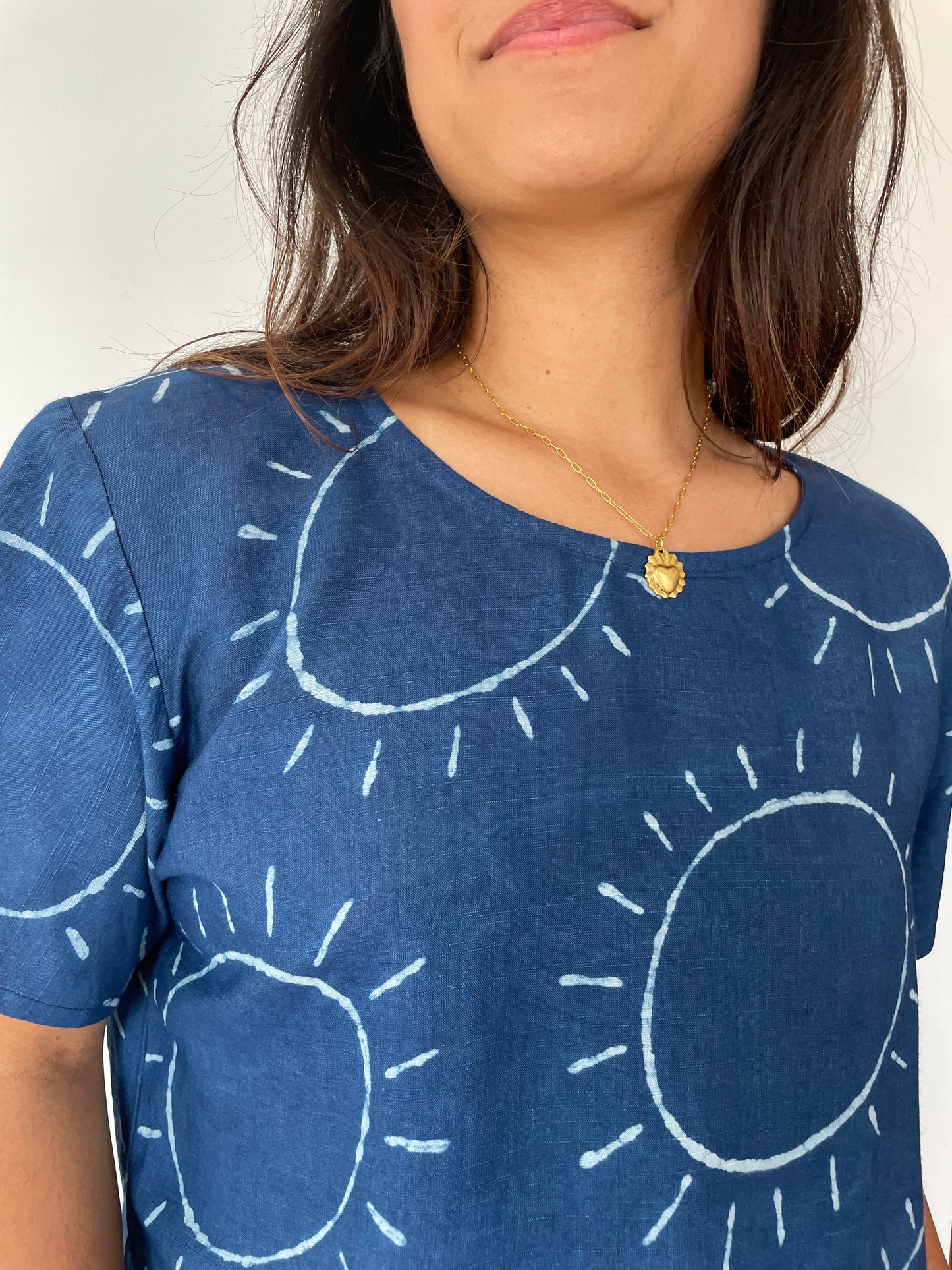 Block Print Silk Sol Top