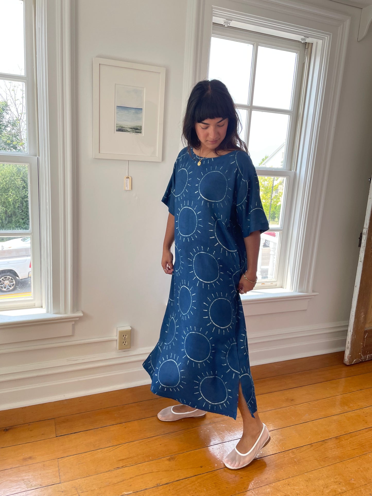 Block Print Silk Sol Dress