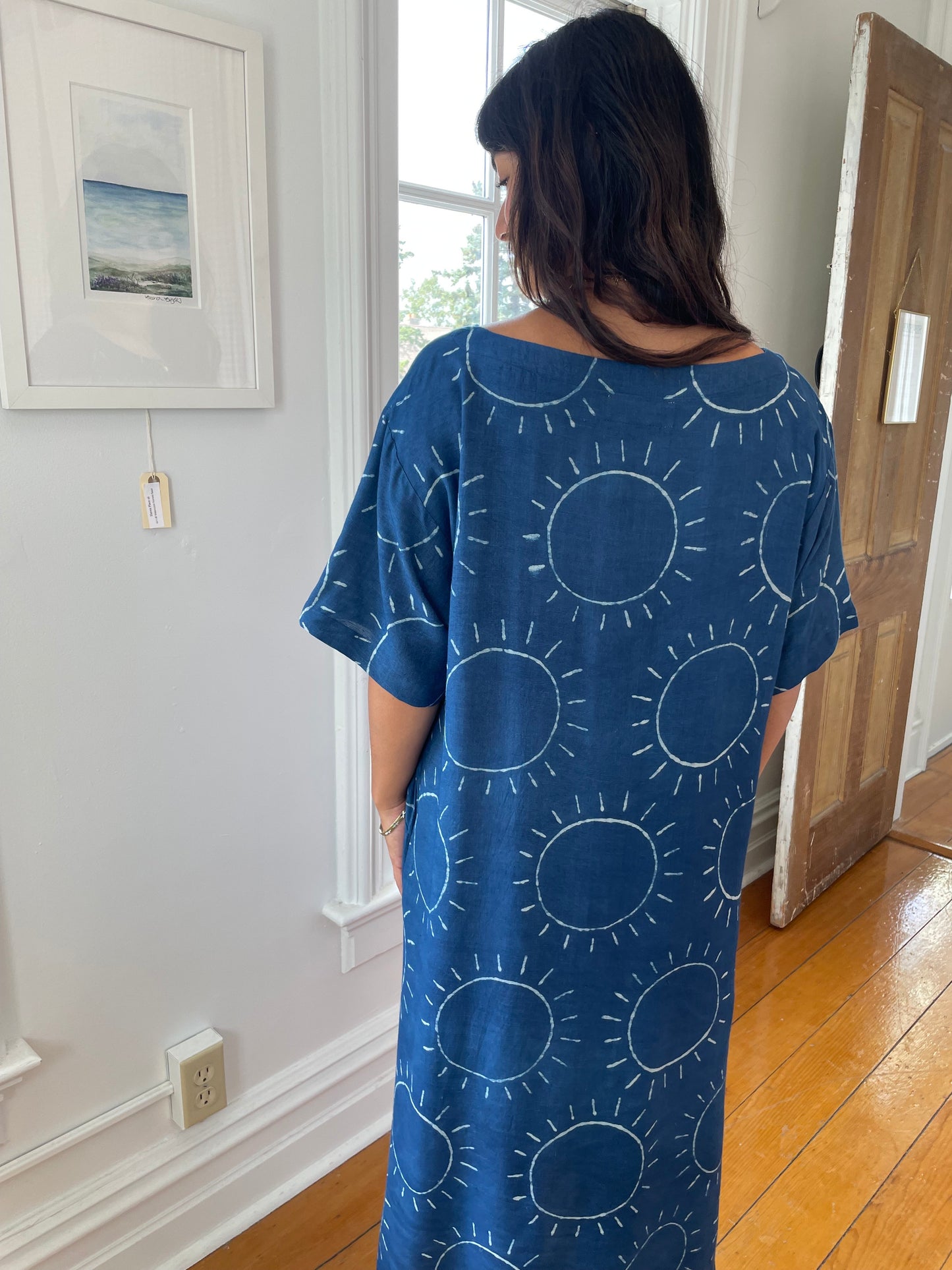 Block Print Silk Sol Dress