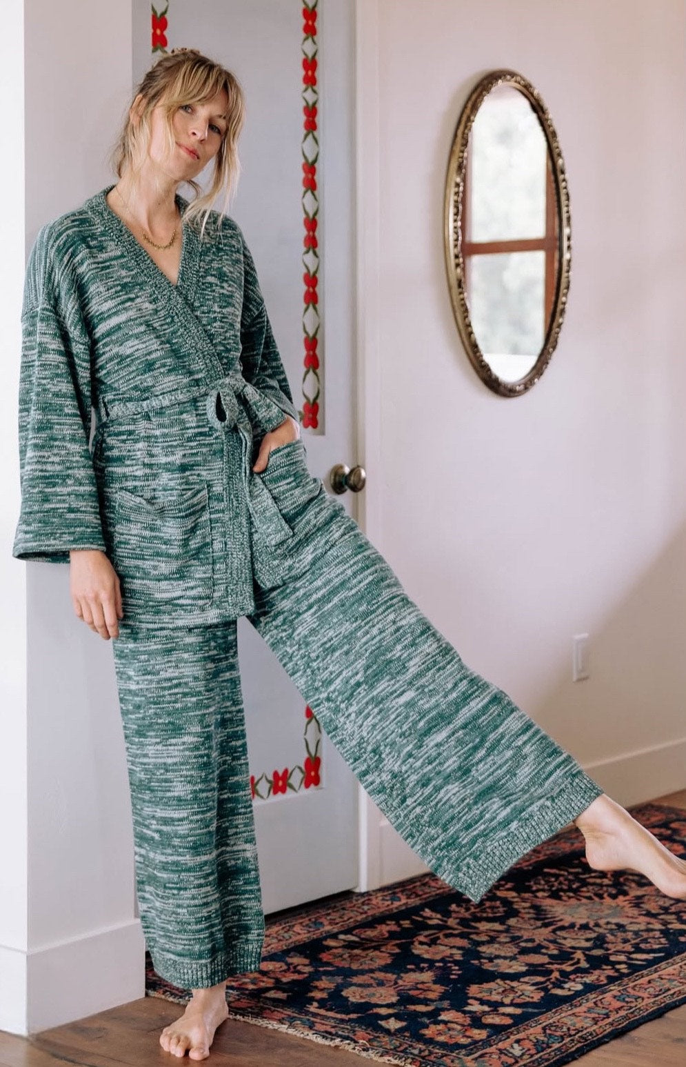 Sophie Sweater Pants - Spruce Melange