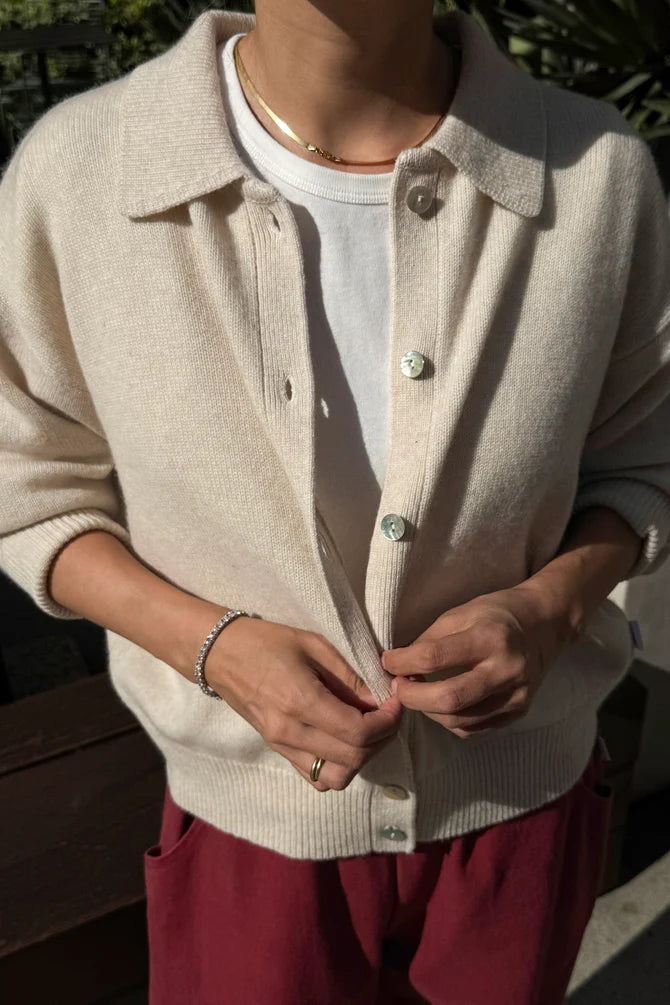 Lou Cashmere Cardigan | Oatmeal