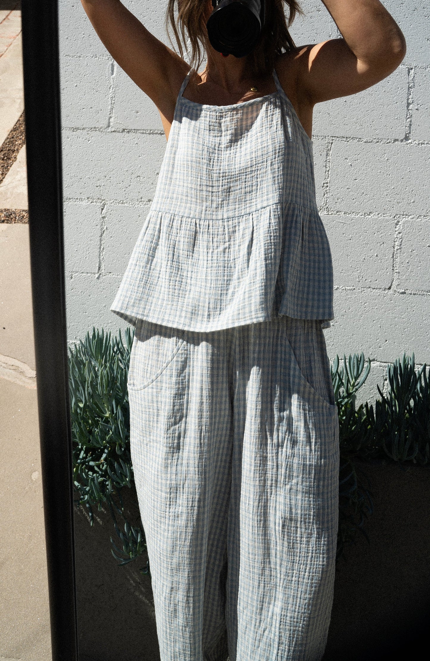 Dune Top | Sky Gingham