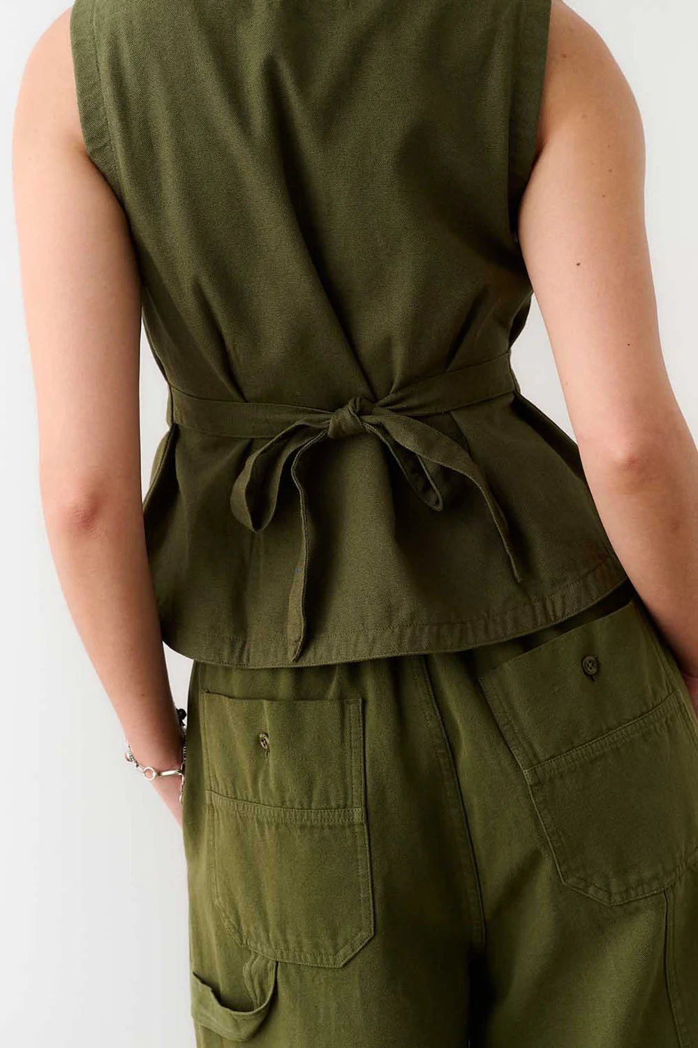 Flared Vest | Olive