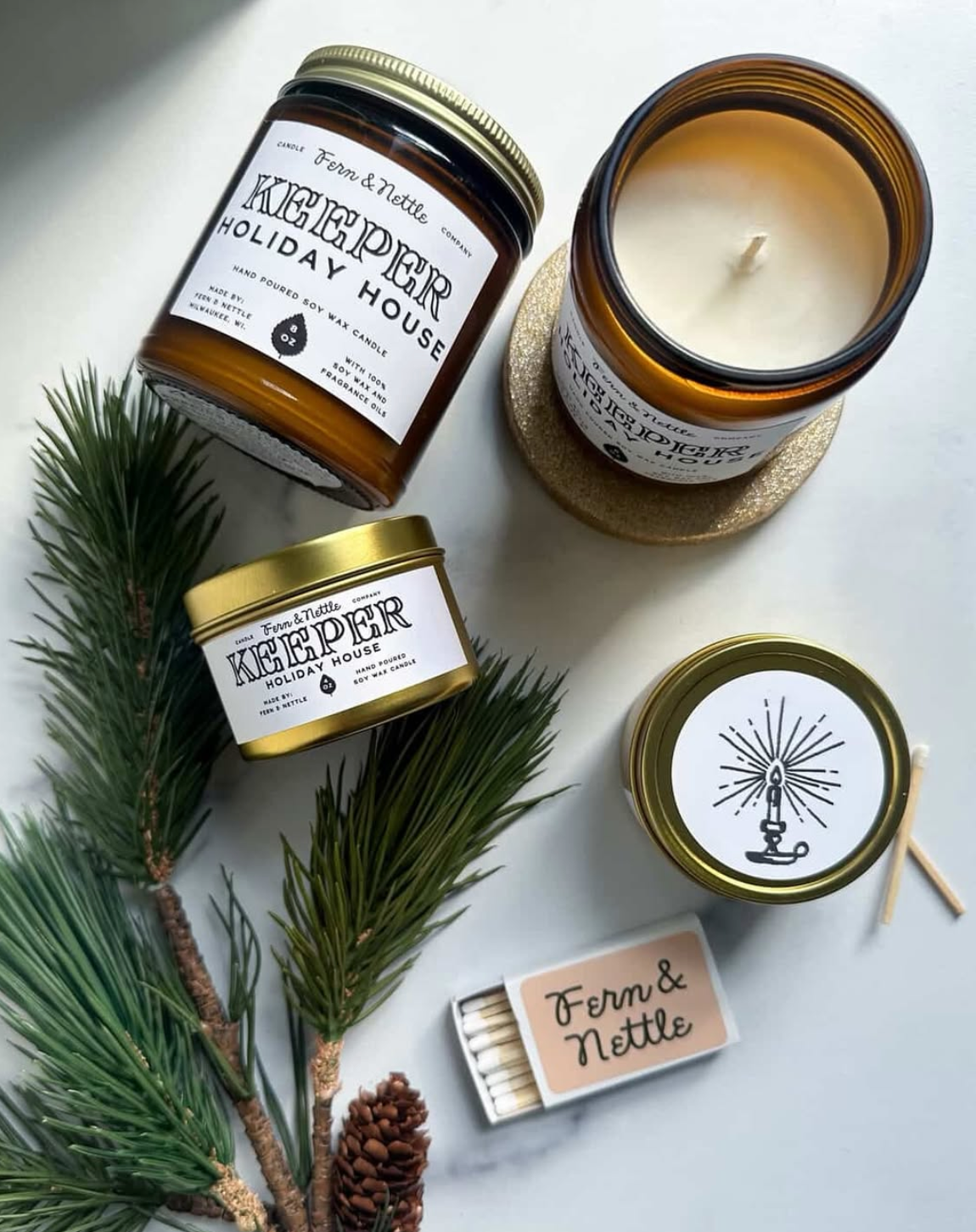 Holiday House Tin Candle