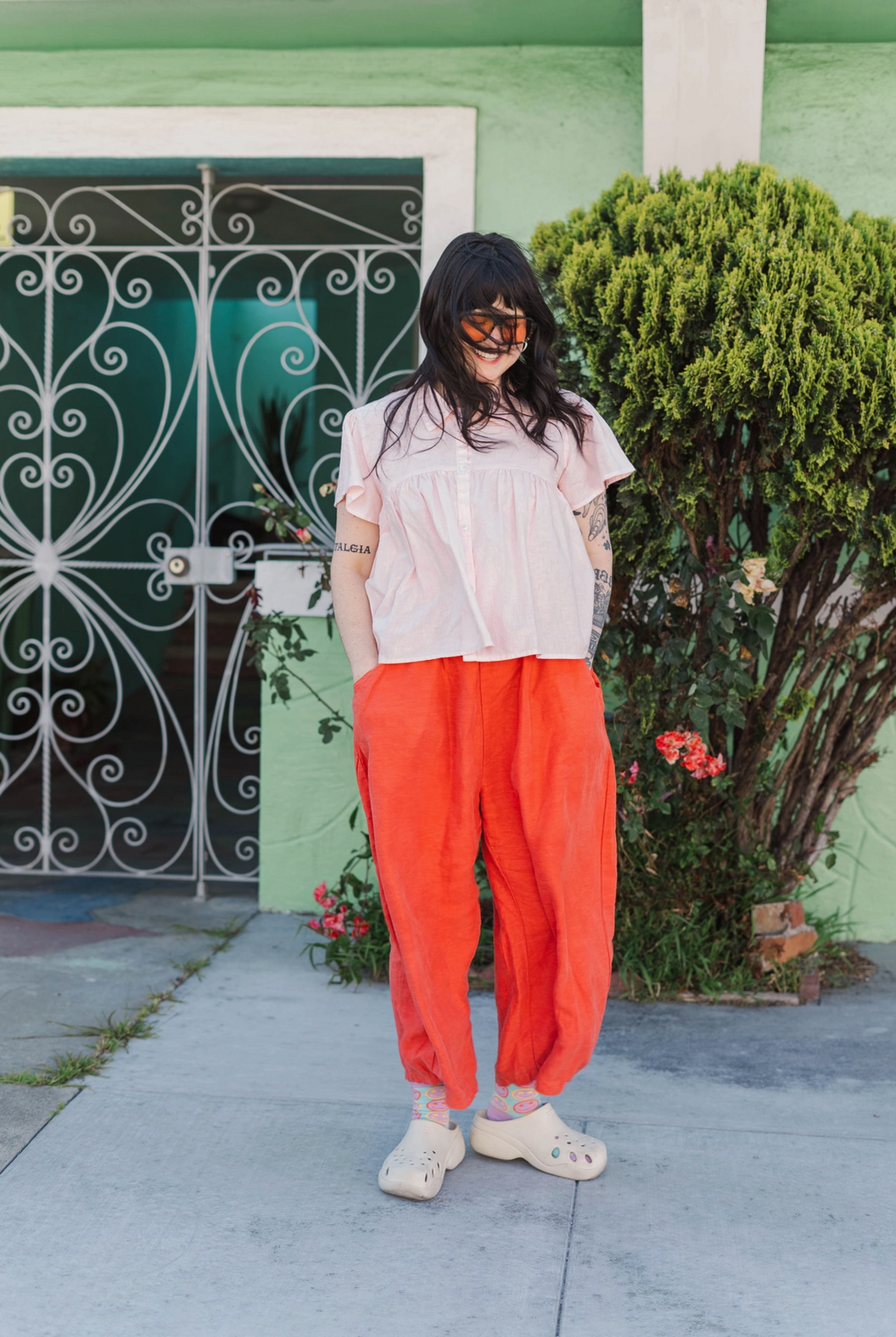 Linen Barrel Pants | Tomato