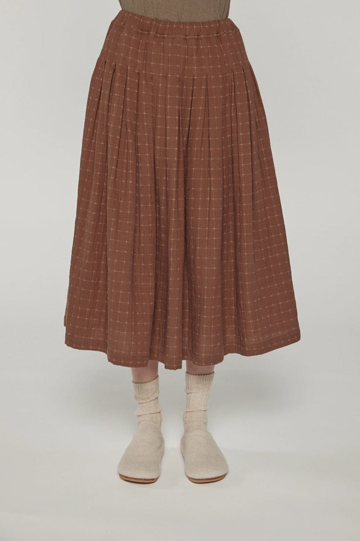 Pleated Waist Midi Skirt