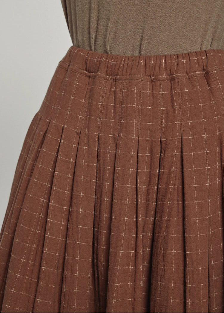 Pleated Waist Midi Skirt