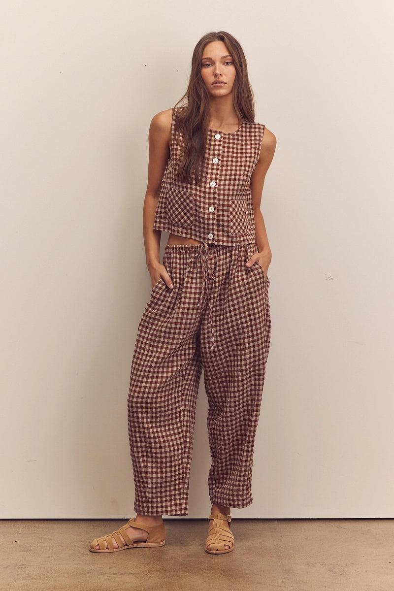 Gingham Easy Pants