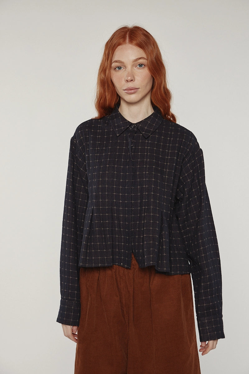 Cotton Pleated Blouse