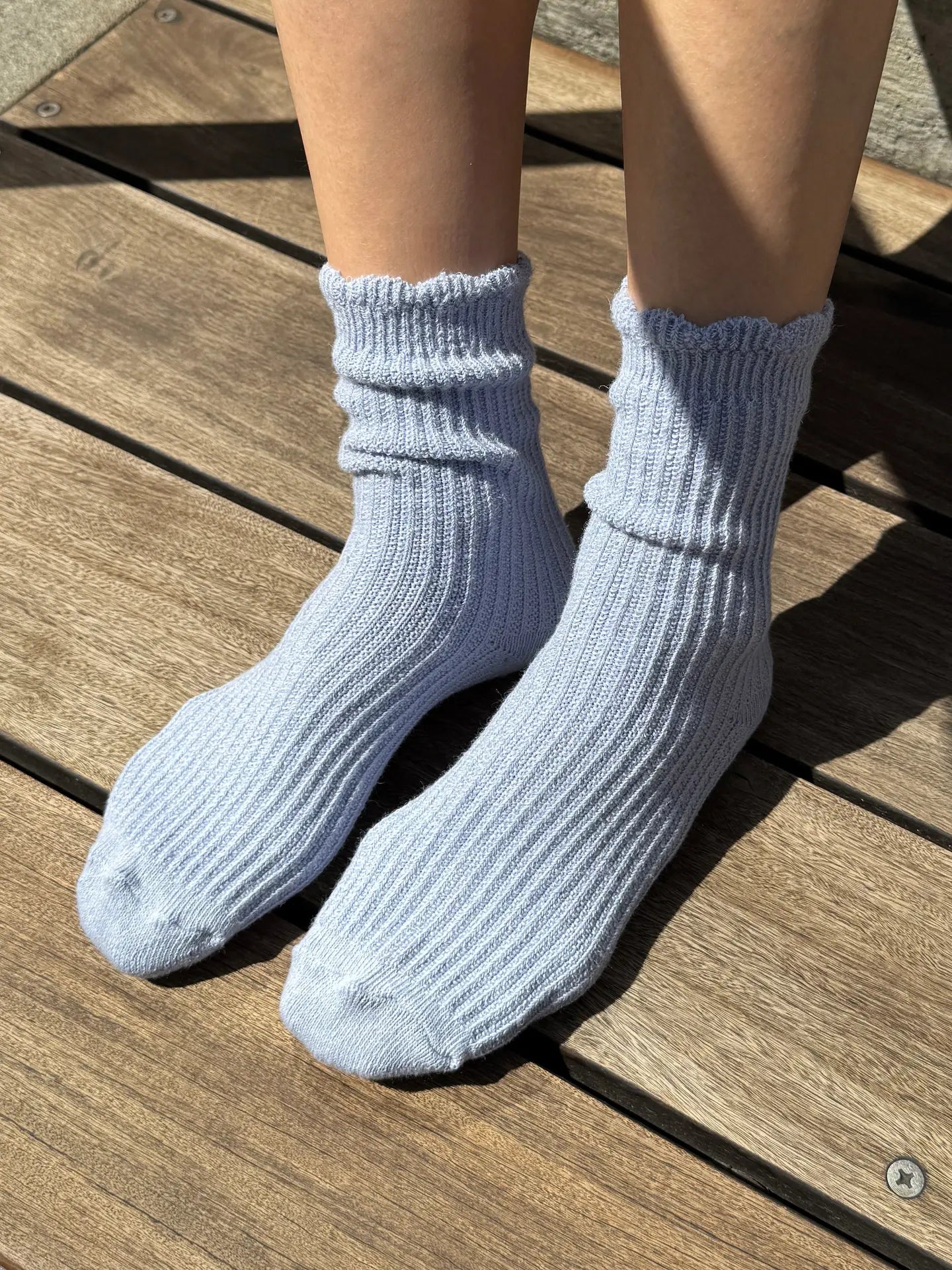 Linen Scallop Socks | Multiple Colors