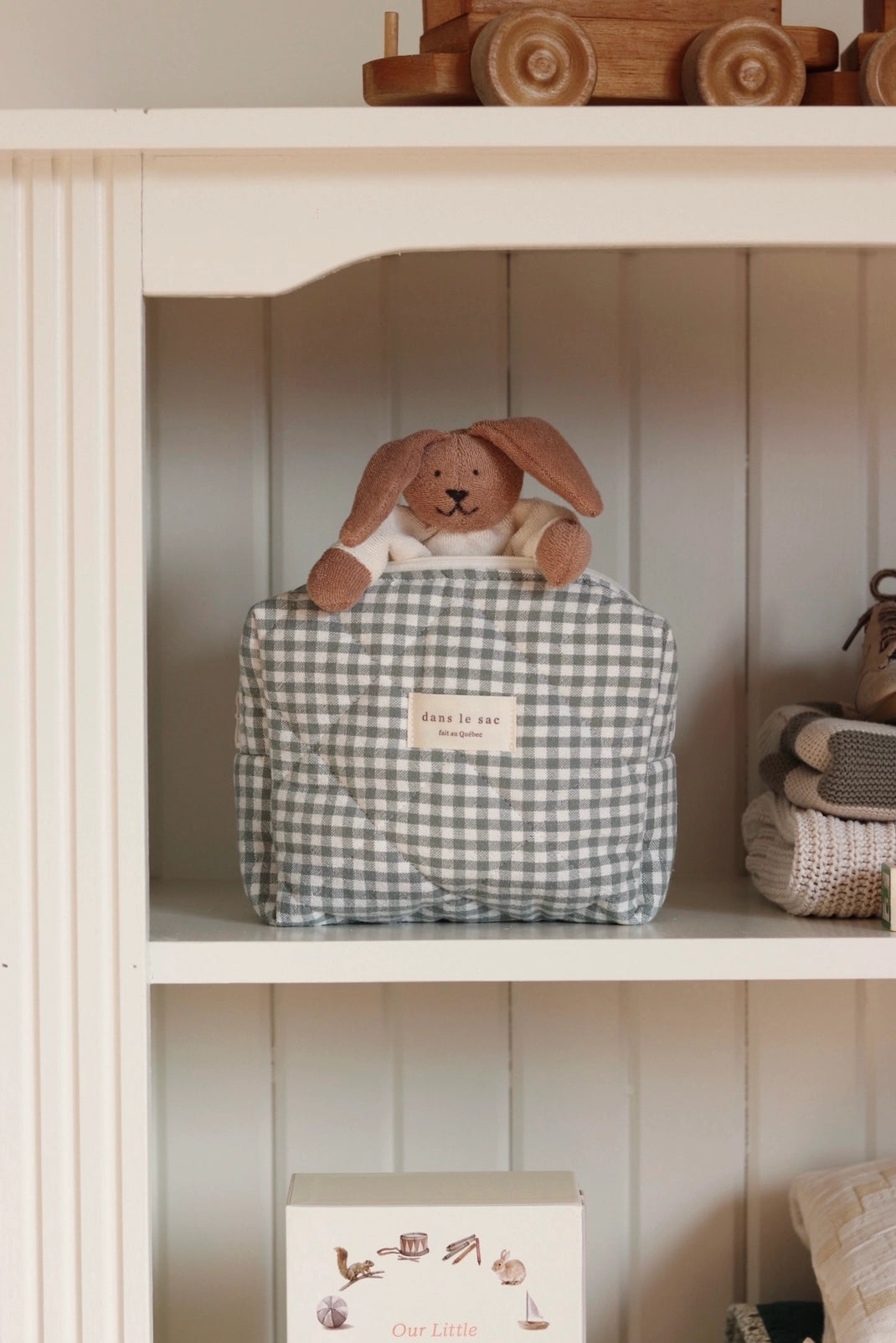 Organic Cotton Quilted Pouch - Gingham