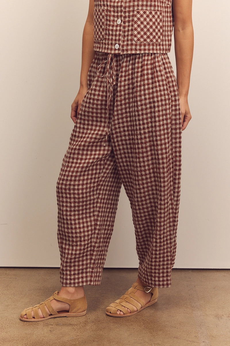 Gingham Easy Pants