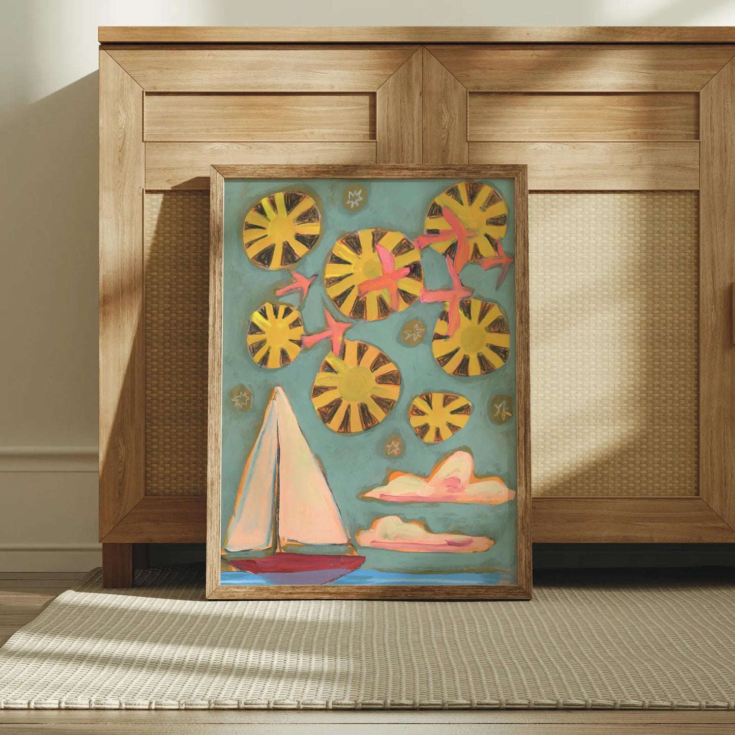 Nautical Sailboat - Art Print