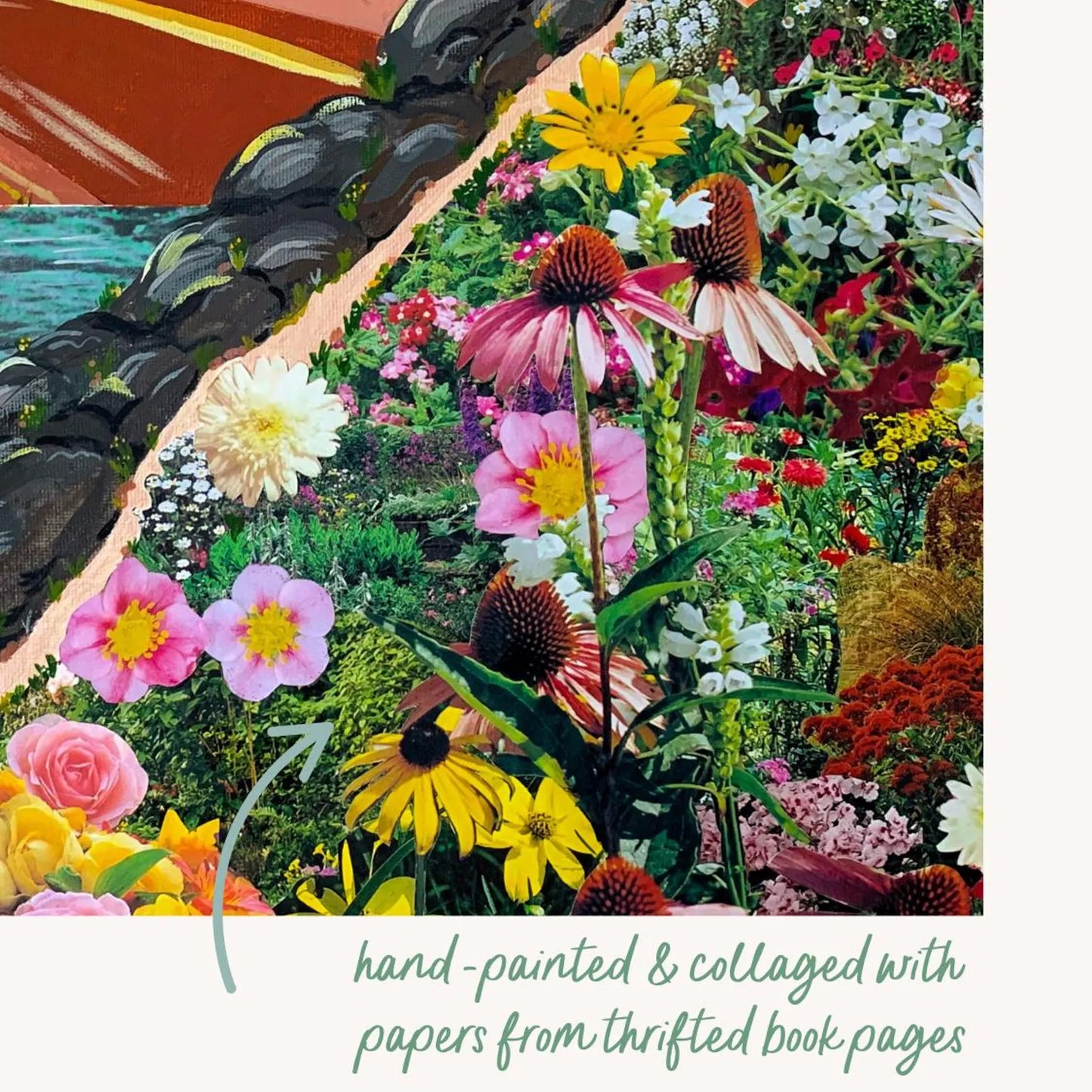 Red Roof Collage - Art Print