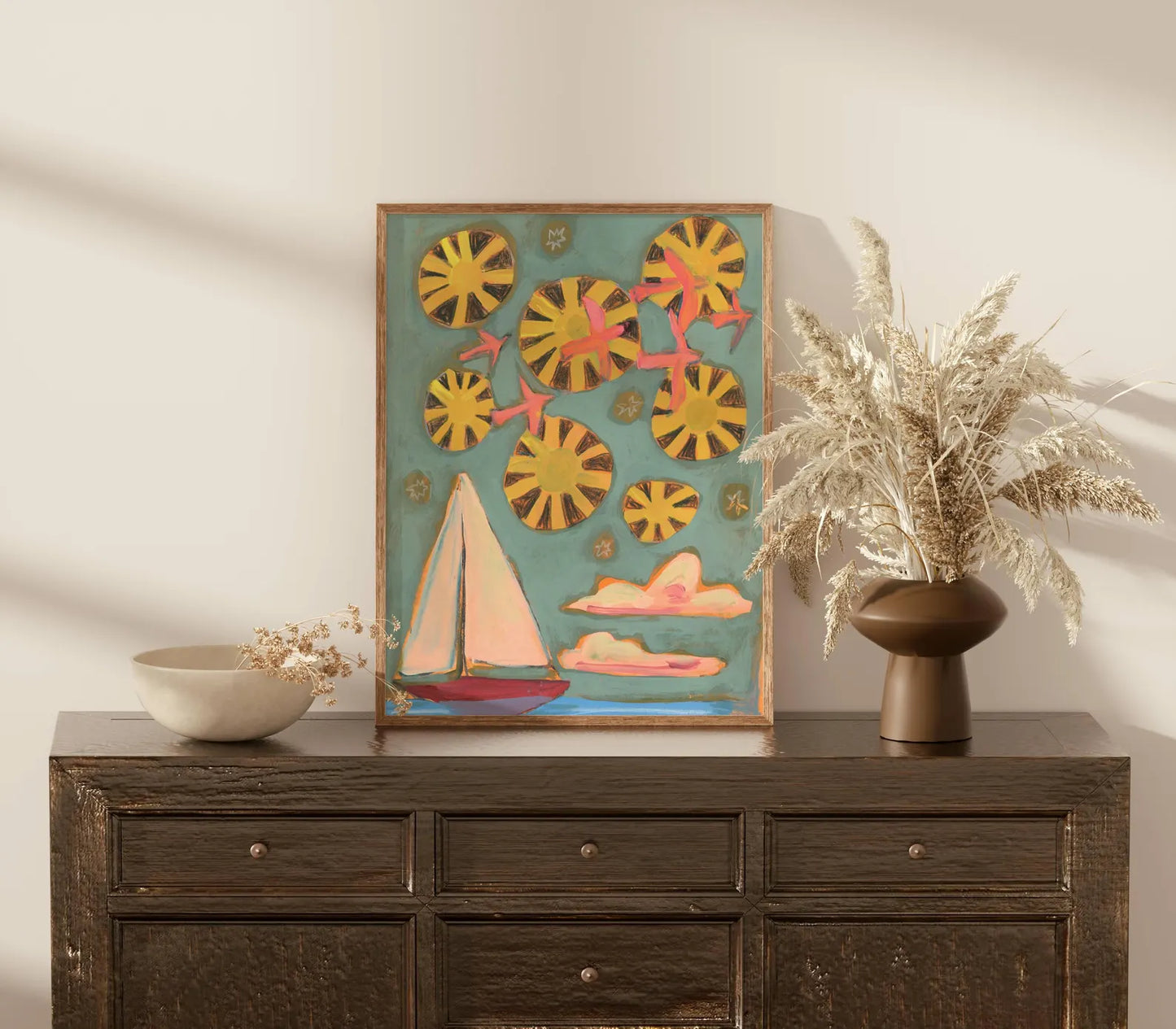 Nautical Sailboat - Art Print