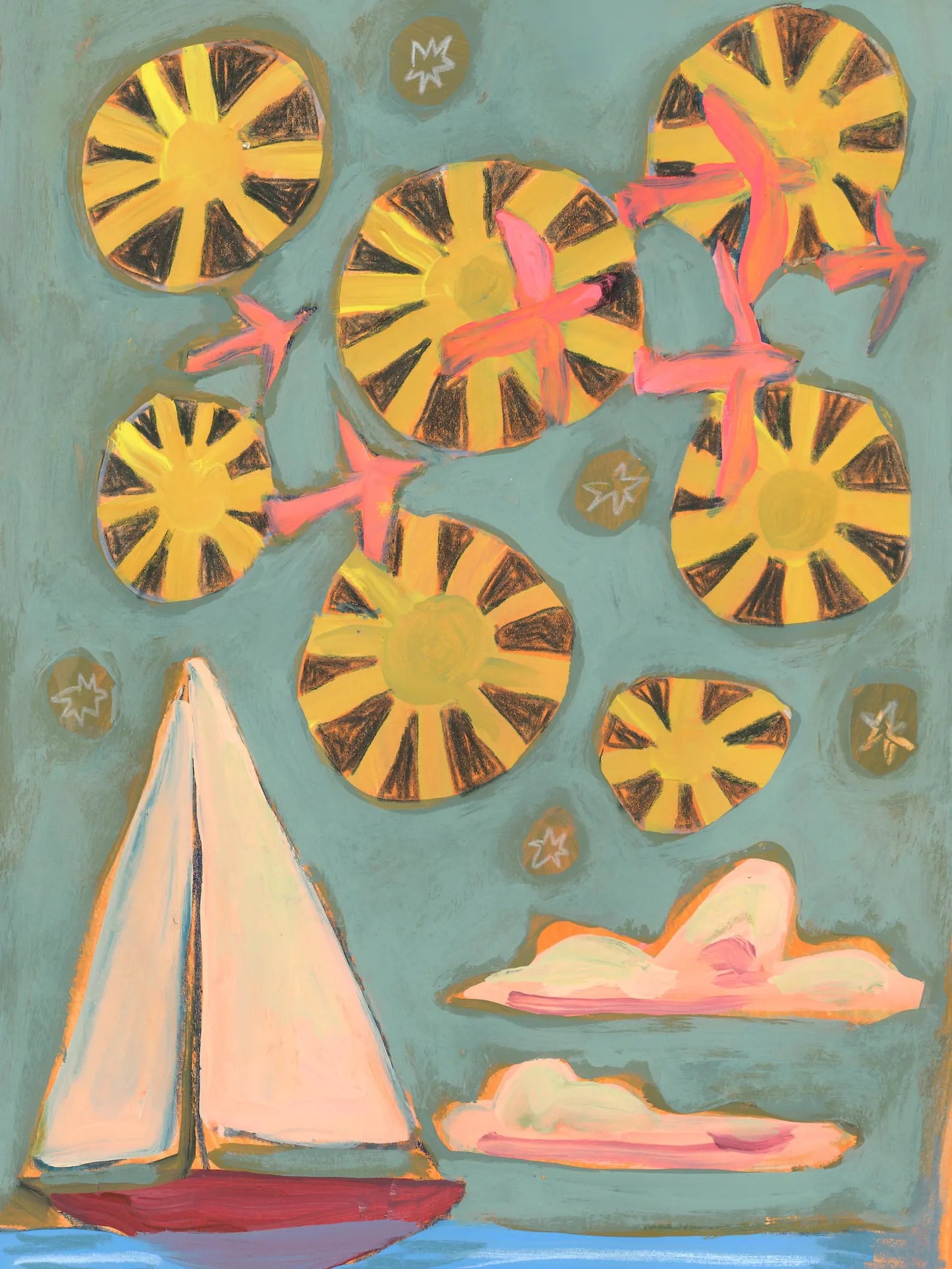 Nautical Sailboat - Art Print