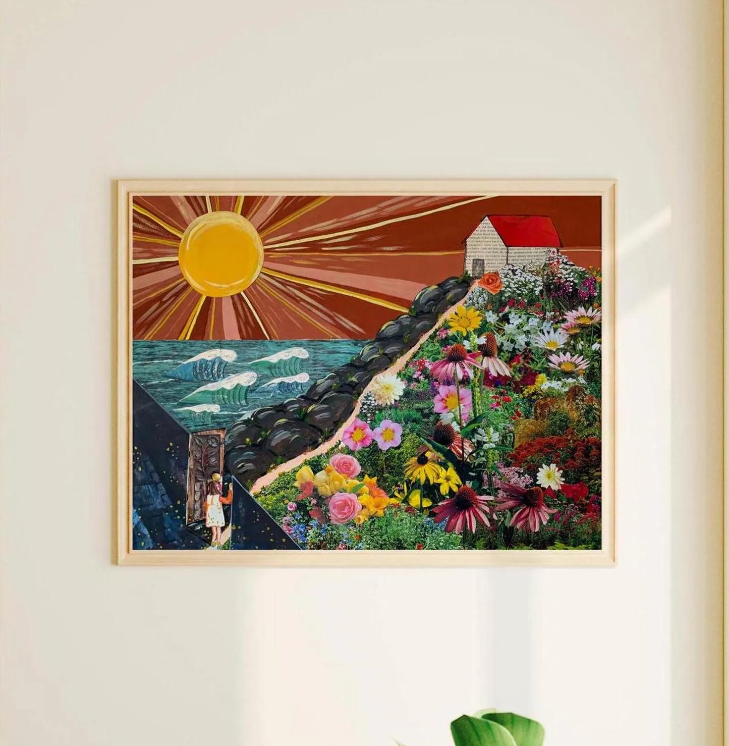 Red Roof Collage - Art Print