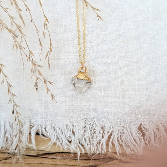 Gold Dipped Diamond Quartz Necklace