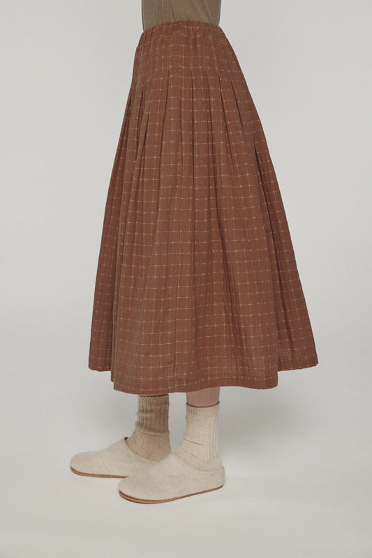 Pleated Waist Midi Skirt