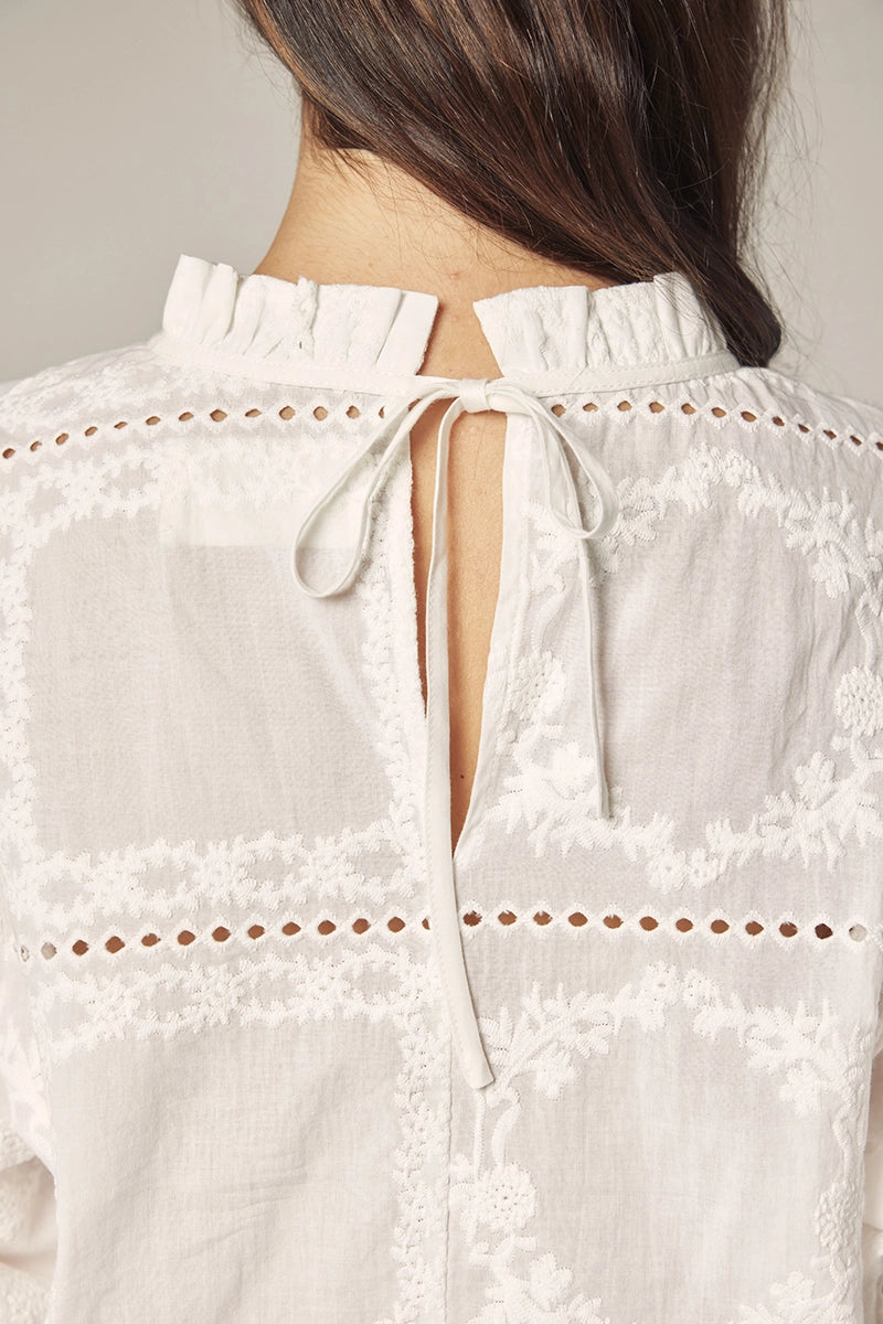 Puff Sleeve Tie Back Top