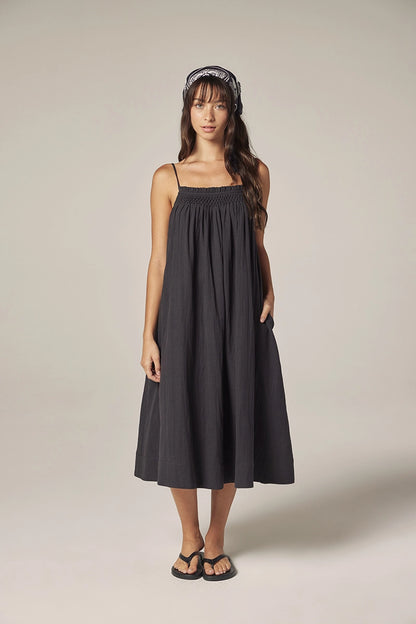 Cottonwood Smocked Dress | Charcoal