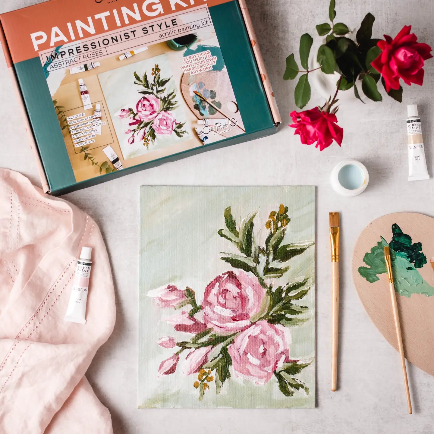 Impressionist Painting Kit - Abstract Roses