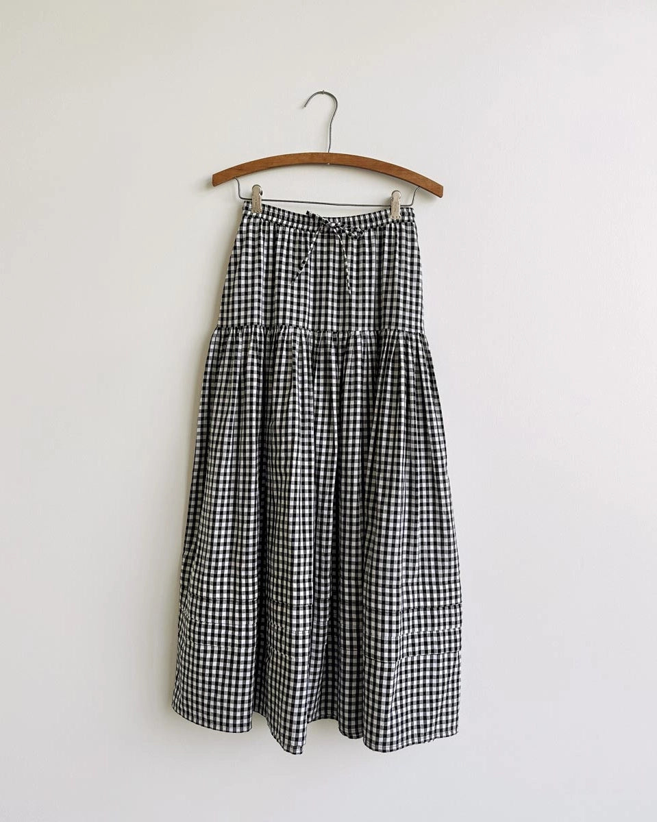 Gardenne Gingham Midi Skirt