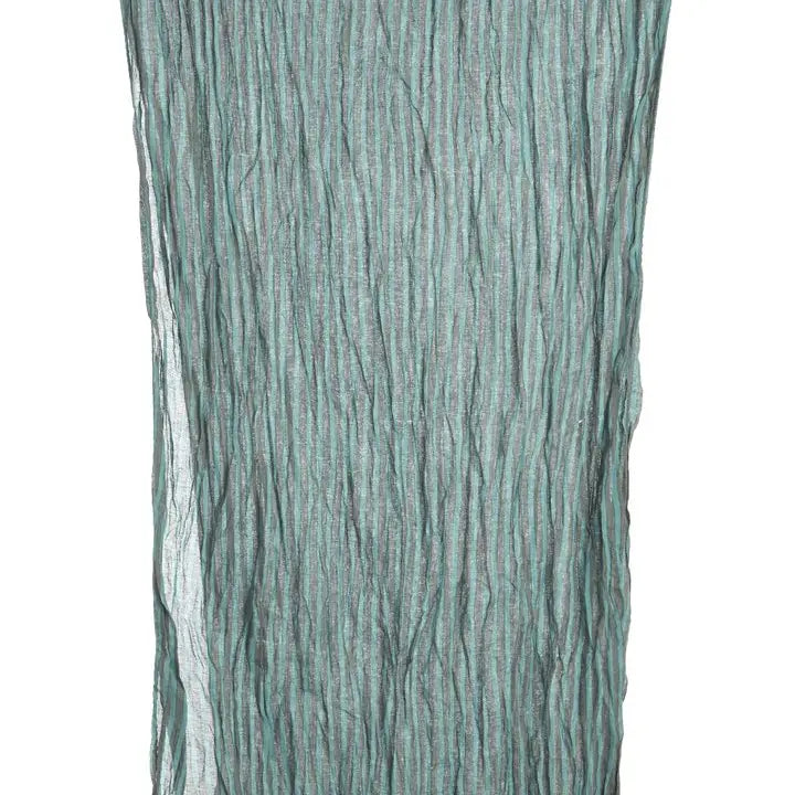 Organic Cotton Stripe Scarf - Turquoise Dove Grey