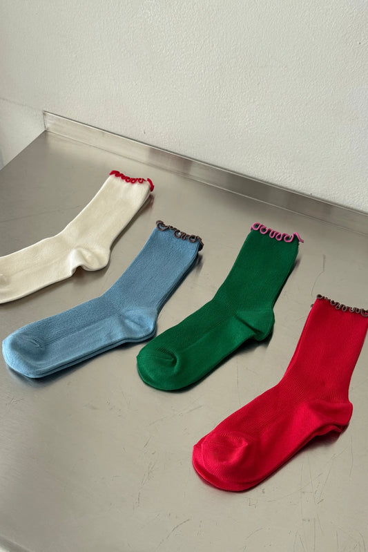 Ruffled Modal Socks  - Multiple Colors