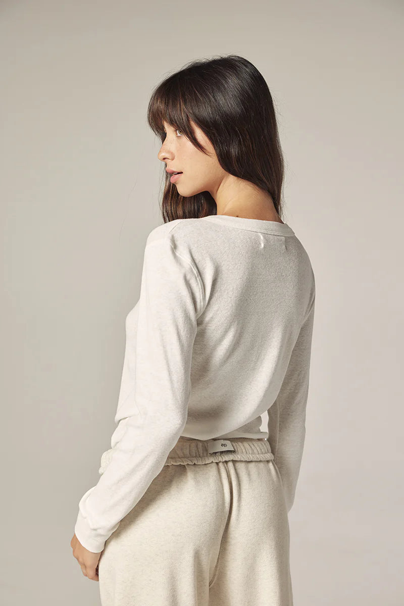 Cotton Long Sleeve Henry Top