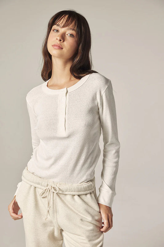 Cotton Long Sleeve Henry Top