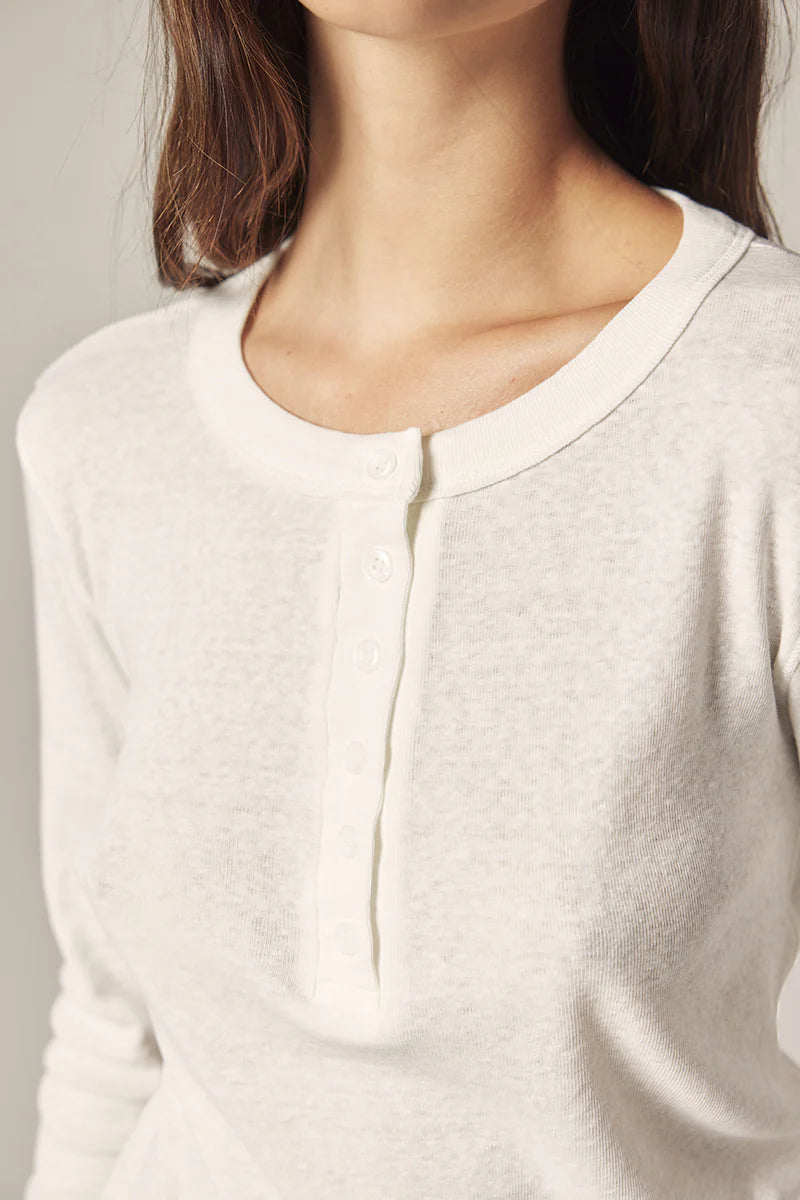 Cotton Long Sleeve Henry Top