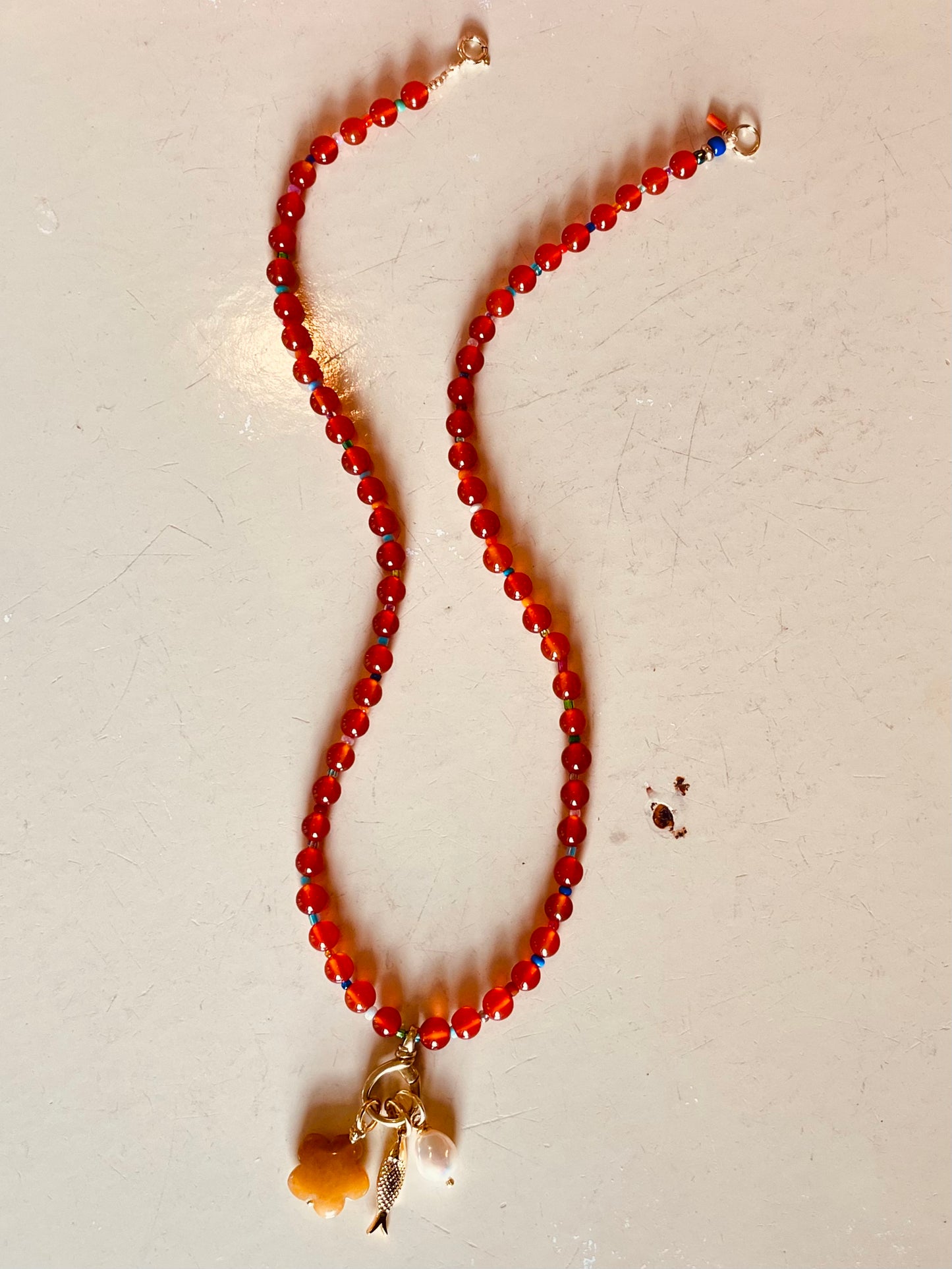 Beaded Charm Keeper Necklace